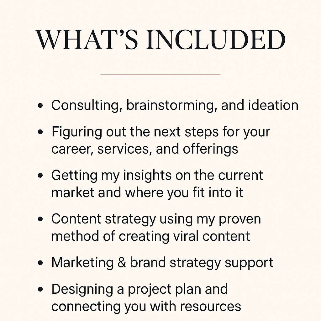 Business, Brand & Content Strategy Session